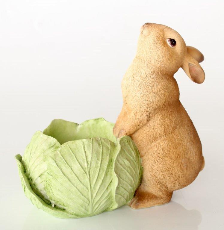 Standing Bunny With Cabbage Planter
